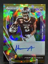 JHAMON AUSBON 2021 PRIZM DRAFT YELLOW CRACKED ICE AUTO RC TEXAS A&M AGGIES QQ