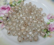100 pcs Iridescent AB Clear Glass Crystal Faceted Vintage Craft Beads 8mm Round