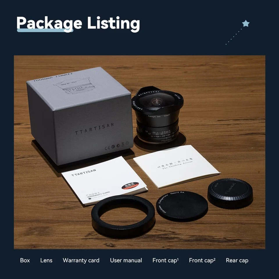 TTartisan 7.5mm F2.0 MF APS-C Fisheye Lens for Sony Fuji Canon Nikon Leica Sigma - Image 2 of 4