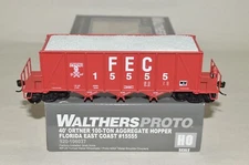 HO Walthers Proto Florida East Coast Ry 40' Ortner aggregate hopper car w/ load