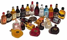 Barbi Dollhouse Miniature Drinks Beer Alcohol Liquor Bottle Whiskey Lot 👻🧲24pc