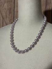 Costume Jewelry Pearl Necklace 20" Beaded Light Purple