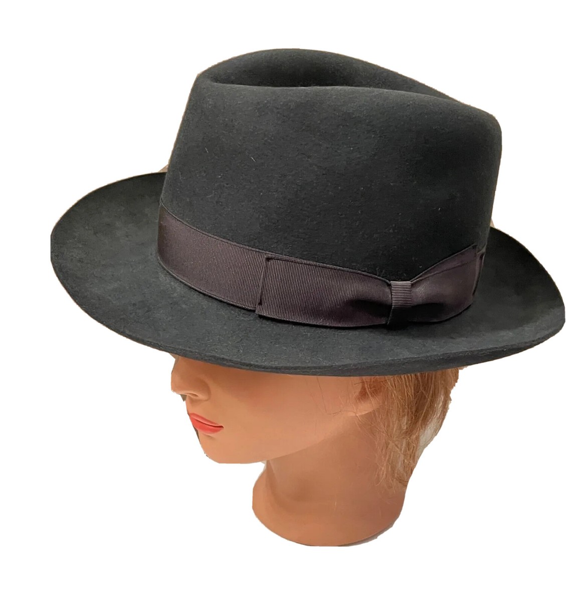 帽子 RRL Fedora Hat made in Italy sz 7 1/4 VTG BORSALINO BLACK GRAY FUR FELT FEDORA HAT SZ 7 57 MADE