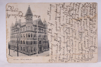 Wilkes-Barre City Hall Antique Luzerne County Postcard E Market & Nwashington St