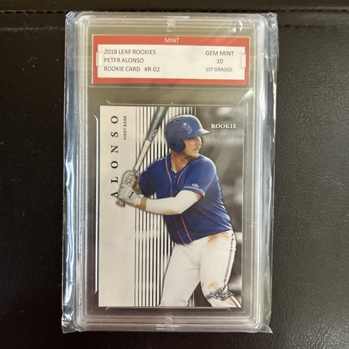 PETE ALONSO 2018 / ‘18 LEAF ROOKIES 1ST GRADED 10 ROOKIE CARD RC NY METS Peter
