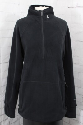 Volcom Polartec Half-Zip Pullover Fleece Jacket, Men's Medium, Black New