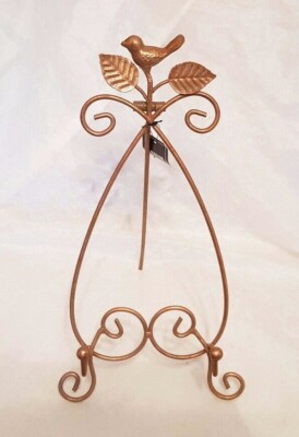 Metal easel display stand copper bird design, pictures, mirror, wedding-40cm NEW