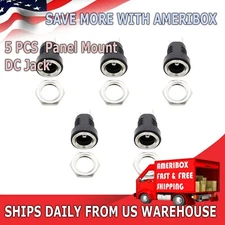 5PCS 5.5mm x 2.1mm DC Power Supply Female Jack Socket Panel Mount Connector M81