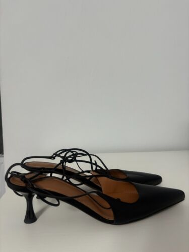 NEOUS Sada Heels Handcrafted buffed calfskin heels in black Italy 6.5 Women - Picture 2 of 5
