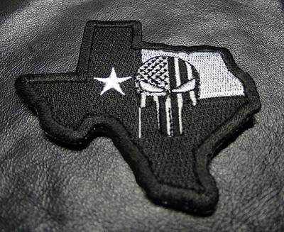 TEXAS STATE FLAG MAP SKULL HOOK PATCH 