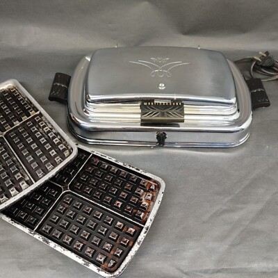 Vintage Westinghouse Waffle Iron Sandwich Grill Panini SG-501 Chrome Tested
