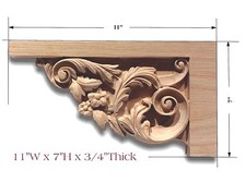 Staircase Step Decorative End Bracket 11"W x 7"H x 3/4"Thick