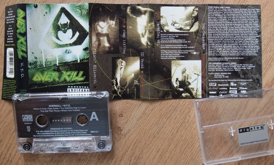 OVERKILL - W.F.O. (ATLANTIC 826304) 1994 USA CASSETTE TAPE THRASH OVER KILL - Image 2 of 3