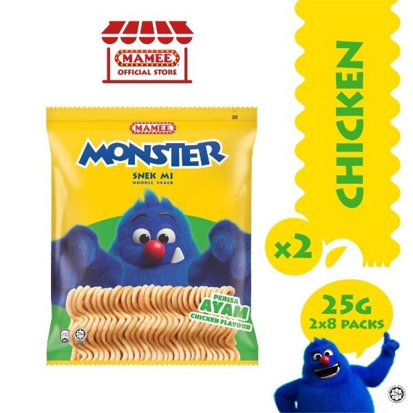 16's x 25 g MAMEE MONSTER FAMILY PACK NOODLE SNACK MALAYSIA FLAVOR