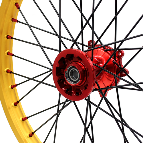 KKE 21/19 MX Cast Wheels Fit Honda CRF450L CRF250RX CRF450RX 2020-2025 Gold Rims - Picture 10 of 13