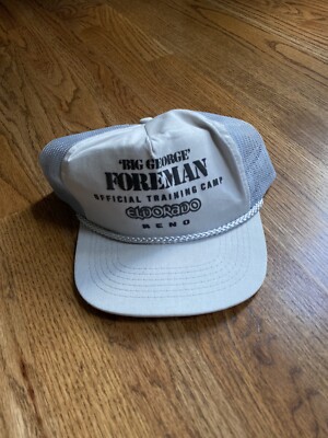 George Forman Training Camp Grey Trucker Hat New Era Vintage VG+