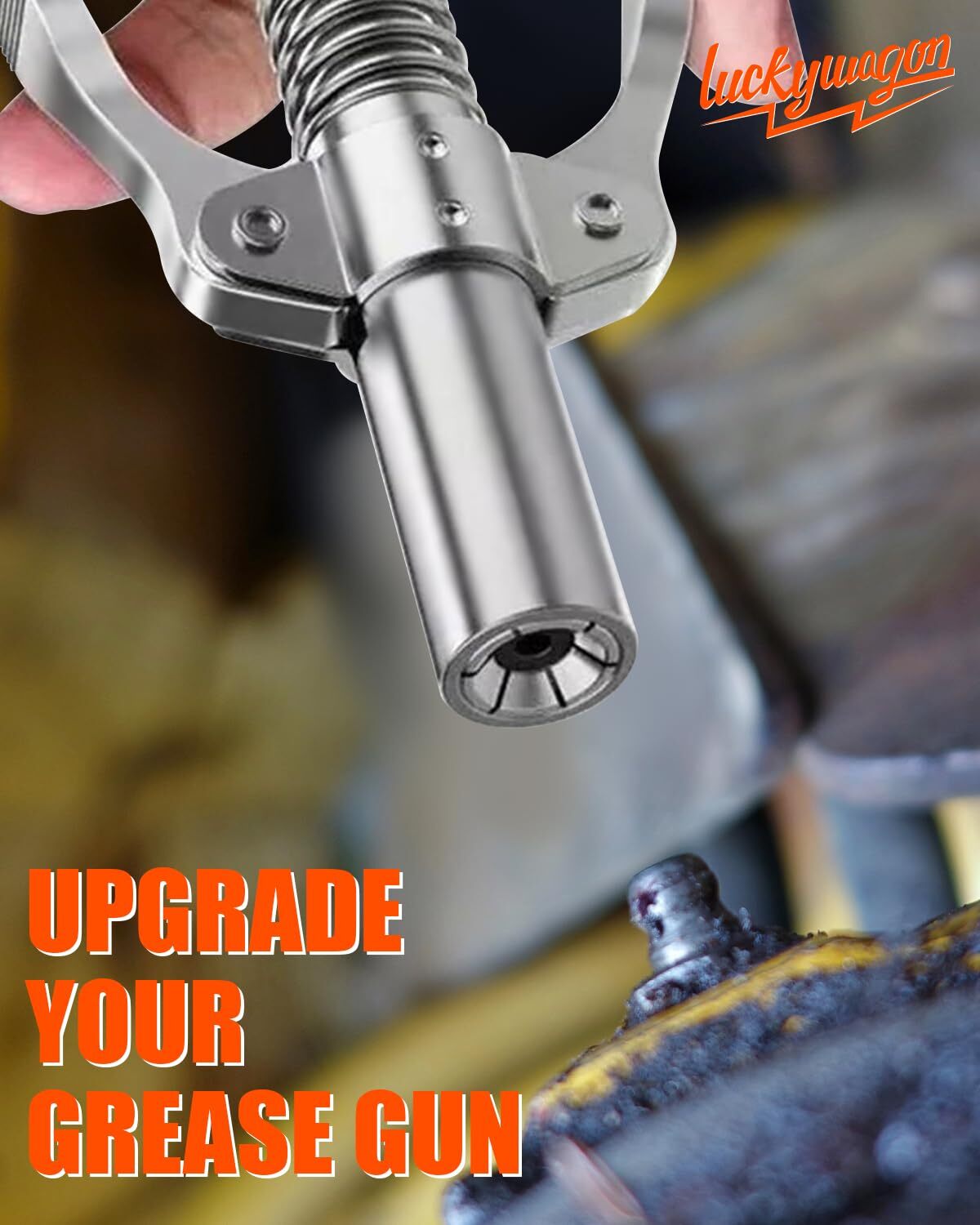 	luckywagon Grease Gun Coupler Grease Gun Tips 2-Pack Grease Fittings Rated	