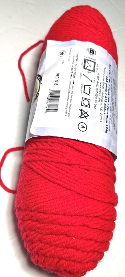 CARON PERFECT MATCH YARN. 1 PARTIAL pk. RED. I Combine Shipping, Read - Image 3 of 4