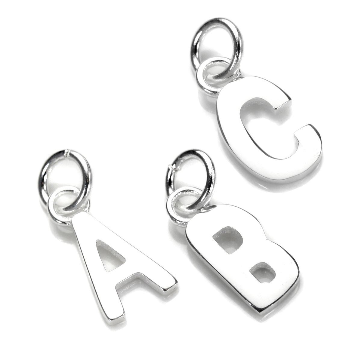 Small 925 Sterling Silver Letter Charms A-Z Letters Initials Alphabet