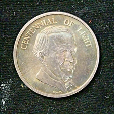 Thomas Edison 1oz .999 Silver Round “Centennial of Light” - Original Toning