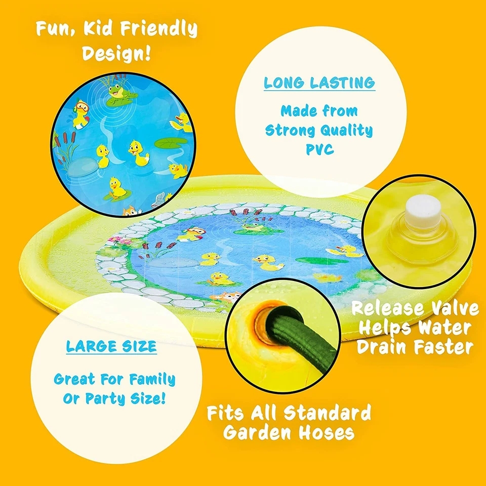 Sprinkler Mat Splashin'kids 68" Toy for Children Toddlers - Image 3 of 4