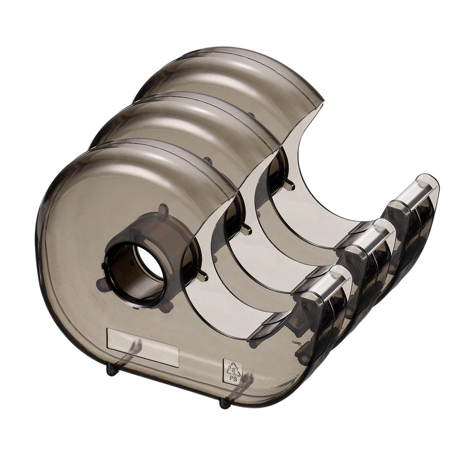 3pcs Tape Dispenser, Plastic Refillable Double-Side Handheld Tapes Holder, Black-image