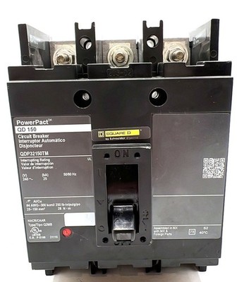 Square D QDP32150TM 150A 240V 3P Circuit Breaker 150 Amp 3 Pole QDP Used