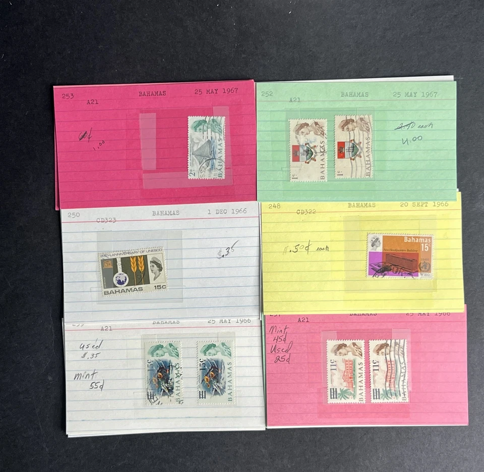 Bahamas Stamp Collection Dealer Cards $383 CV Mint & Used ZAYIX - Image 4 of 4