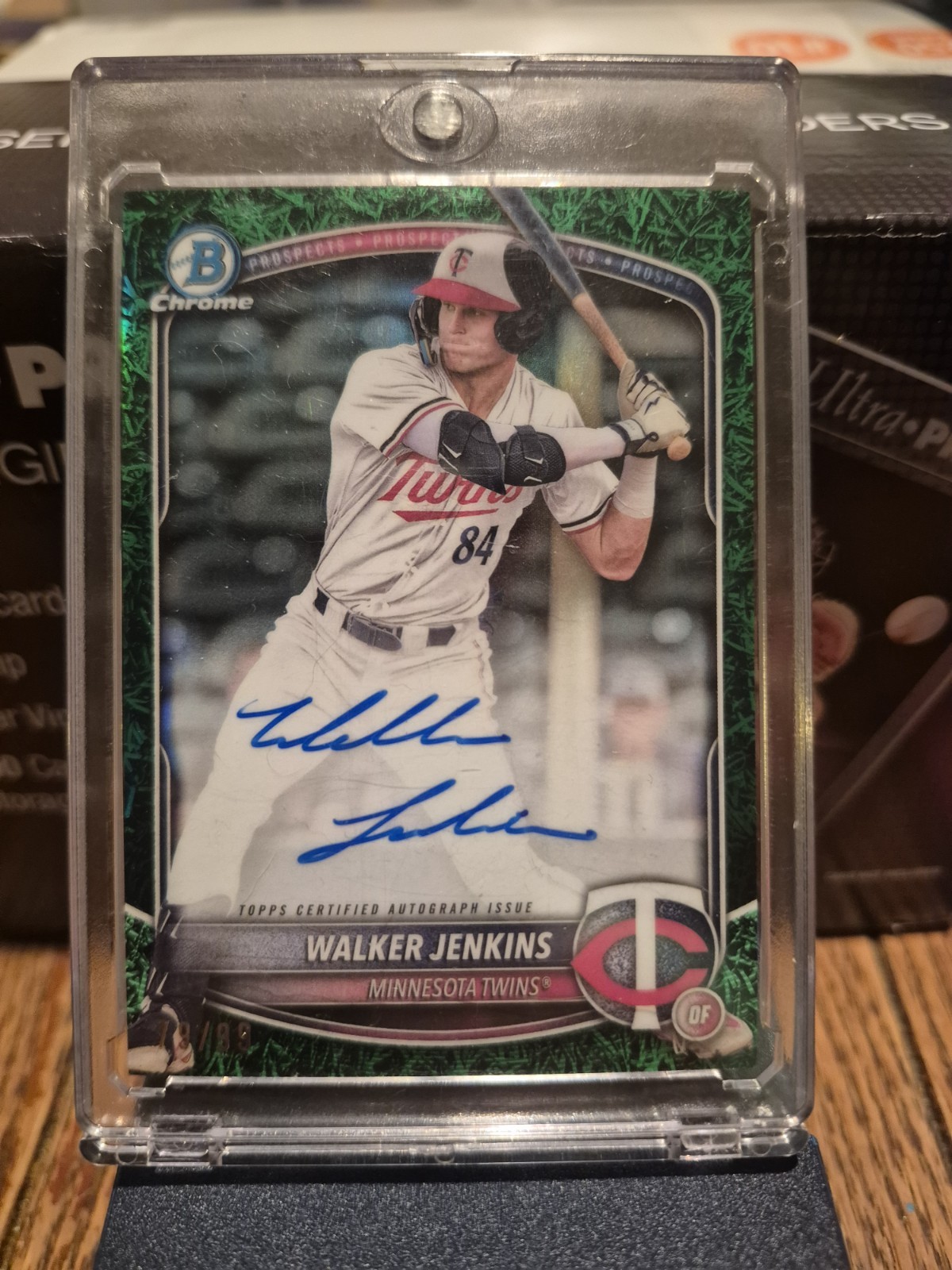 2025 BOWMAN CHROME PROSPECT AUTO GREEN GRASS #CPAWJ WALKER JENKINS /99 Mint