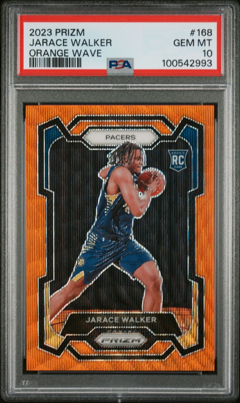 2023-24 Panini Prizm Jarace Walker Orange Wave /60 - PSA 10 - #168 RC Rookie SP