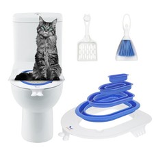 Cat Toilet Training Kit, Plastic Sand Box Mat Trainer Toilet Cleaning Hygieni...