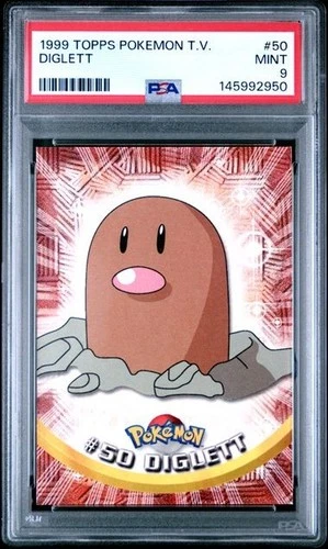 1999 TOPPS POKEMON TV #50 DIGLETT PSA 9 Blue Logo