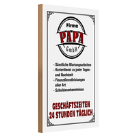 Holzschild Spruch 20X30Cm Firma Papa Gmbh 24 Std TäGlich
