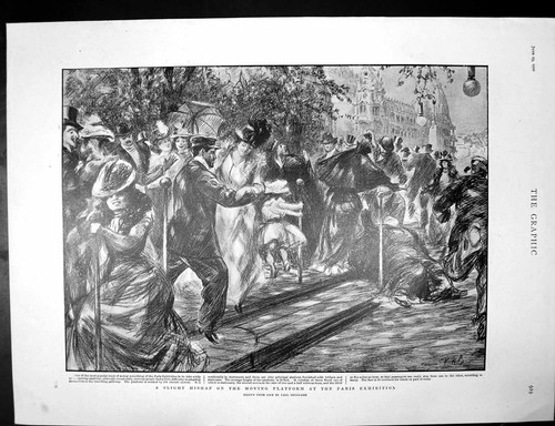 Old Print Mishap Moving Platform Paris Victims War Major Ralli Cooper1900 20th