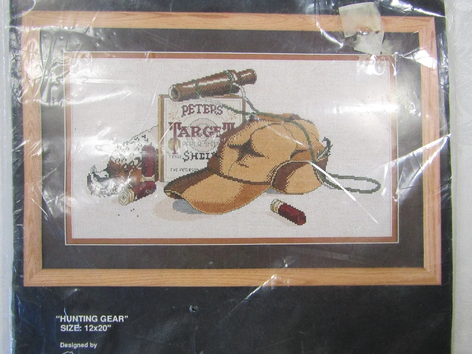 Bucilla Counted Cross Stitch Kit 40263 Hunting Gear Man Cave 12x20 - Sealed Pkg. - Image 2 of 4