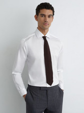 REISS Mens Leadenhall Stretch-Cotton Regular-Fit Shirt in White