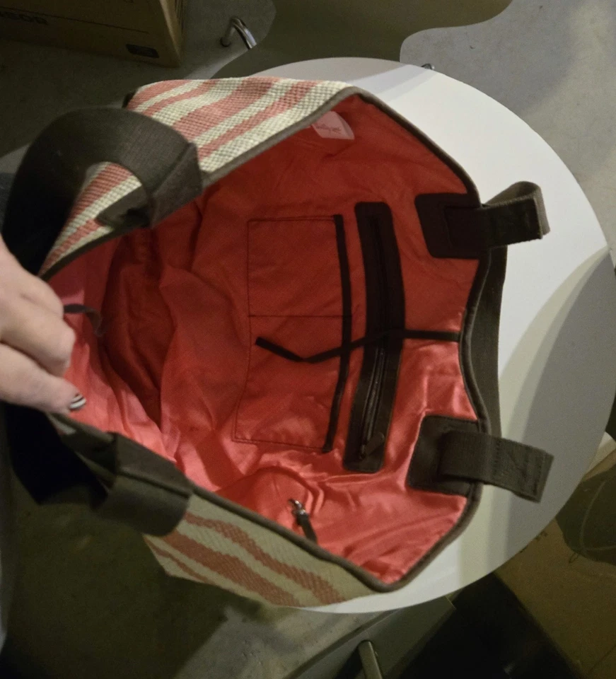 Bolso de Playa Thirty-One Grande de Lona Tejido Euro Crew Rayas de Paja Foto 2 de 2