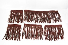 Leather Suede Fringe Trim w/ Silver Beads 16" Single or 7"/5" Pairs Western
