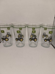 Everyday Gibson John Deere Conical Tumblers/Glasses 16 Oz. SET OF 4 in Box