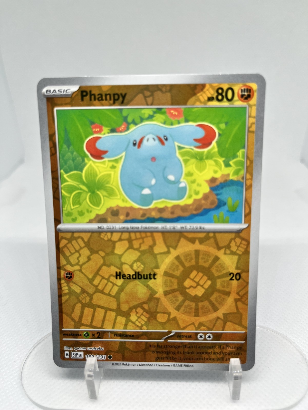 Phanpy - 102/191 Common SV08: Surging Sparks Pokemon Reverse Holo Near Mint