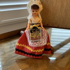 Vintage Belgium Souvenir Doll In Costume /Traditional Dress Belgique Moving Eyes