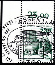 ⅍ Berlin 230 Pf B&S 590 Bogenecke Eckrand EOL E1 Zeppelin Stempel Essen m Gummi