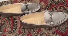 Calvin Klein Lunasi Driving Moccasins Loafers Sze 7.5 Old Money Leather Slip On
