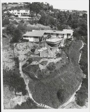 1969 Press Photo View of a mudslide near a home in Bel-Air, California