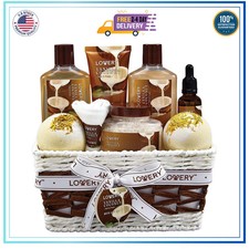 9 Piece Vanilla Coconut Home Spa Gift Set for Women Bath and Body Care Kit