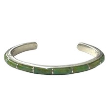 Turquoise bangle bracelet 925 stamp silver green accessories men women