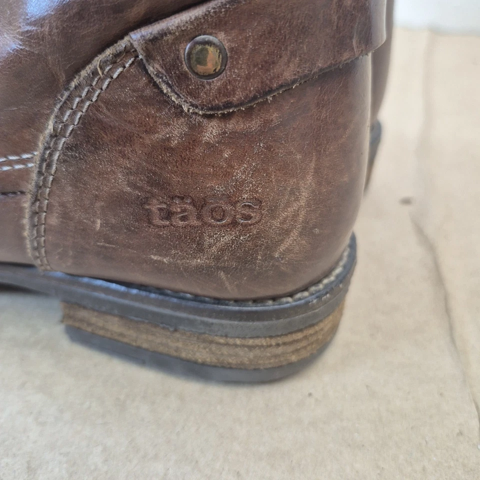 TAOS Ringer Leather Ankle Boots Women's US 8 - 8.5 / EU 39 Brown Lace-Up Zipper - Image 2 of 4