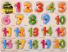 Numbers Puzzle Wooden Puzzles for Toddlers 3 Year Old, 123 Number Shape Learnin