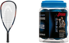 MX Fire 190 Beginners Racquetball Racket - Pre-Strung Light Balance Racquet,Nav