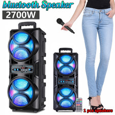 2700W Portable Bluetooth Speaker Sub woofer Heavy Bass Sound System Party Remote